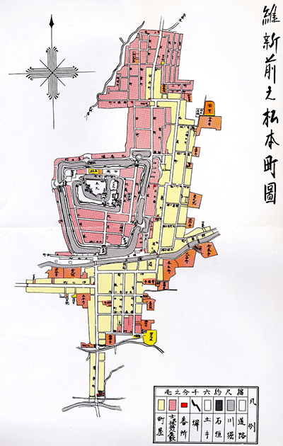 維新前の松本城下町