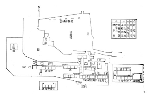 大正8年の松本中学校校舎配置